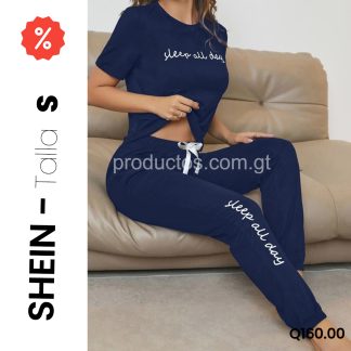 Pijama para dama SHEIN Azul Marino,Talla S, pij58